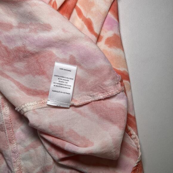 Lush Slip Midi Dress Tie Dye Boho Beach Resort Spaghetti Strap Tie Back Flowy M - Picture 11 of 14